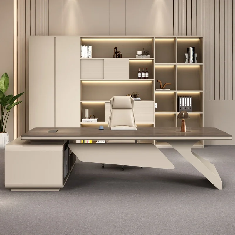 Office Furniture Rental - Mesa de Escritório Executiva com Armazenamento,