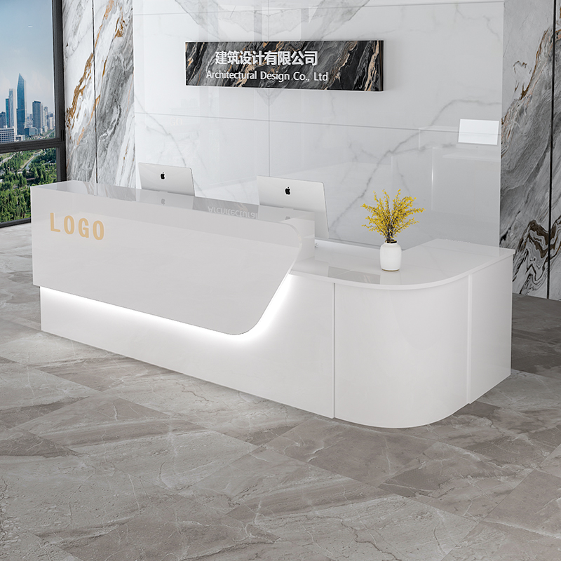 Office Furniture Usa - Armazenamento de luxo mesa recepção sênior