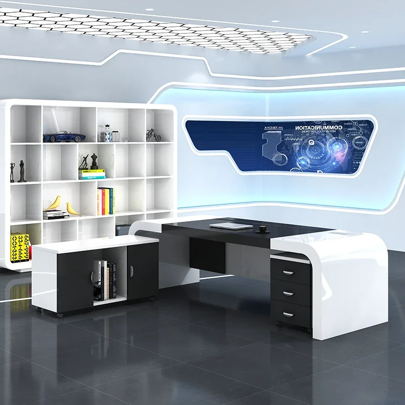 Mesa de Escritório de Luxo com - File Cabinet Lateral avaliação e preço